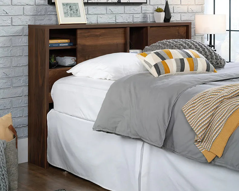 Full/Queen Bookcase Headboard with Doors