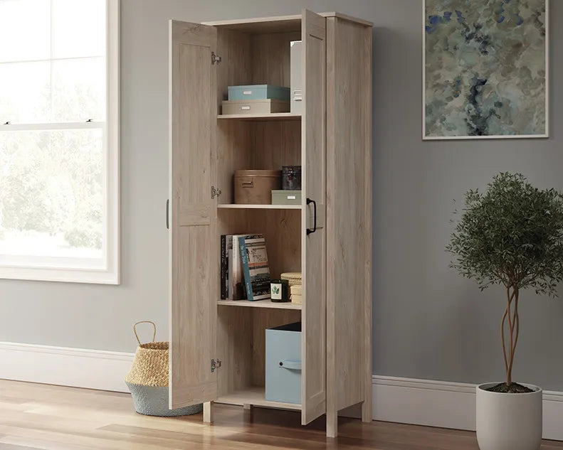 Two-Door Storage Cabinet in Chalk Oak