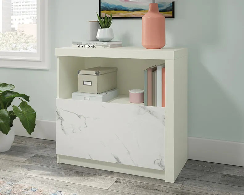 Lateral File Cabinet with Shelf in Pearl Oak