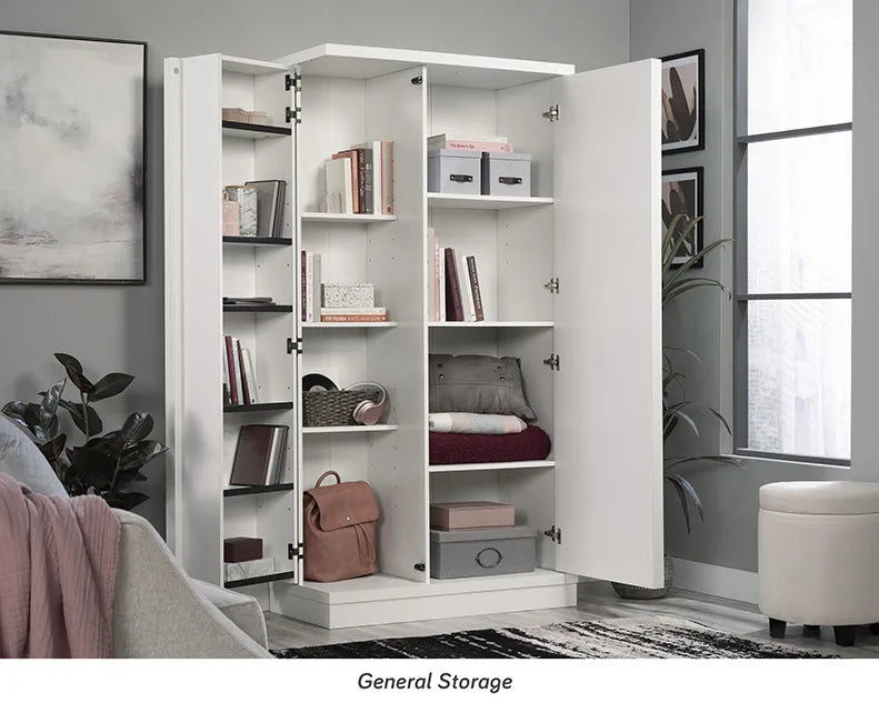 Swing-Out Storage Cabinet in White