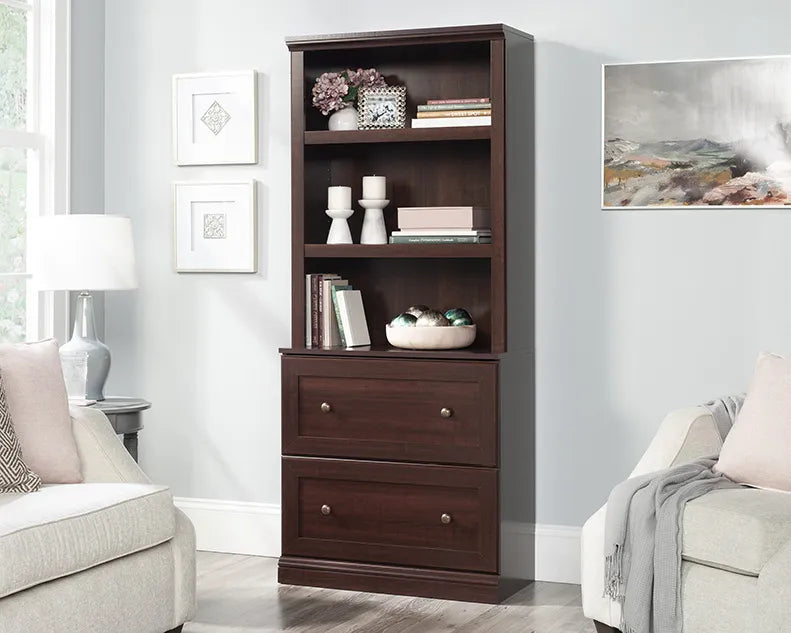 Bookcase with Drawers in Select Cherry