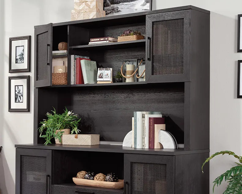 Hutch for Office Desk in Raven Oak
