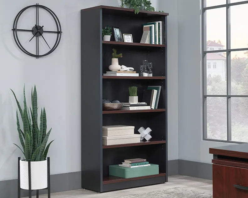 5-Shelf Library Bookcase in Classic Cherry