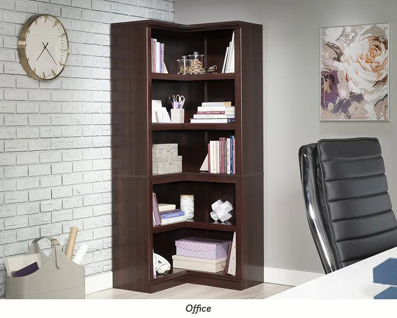 5-Shelf Corner Bookcase in Select Cherry