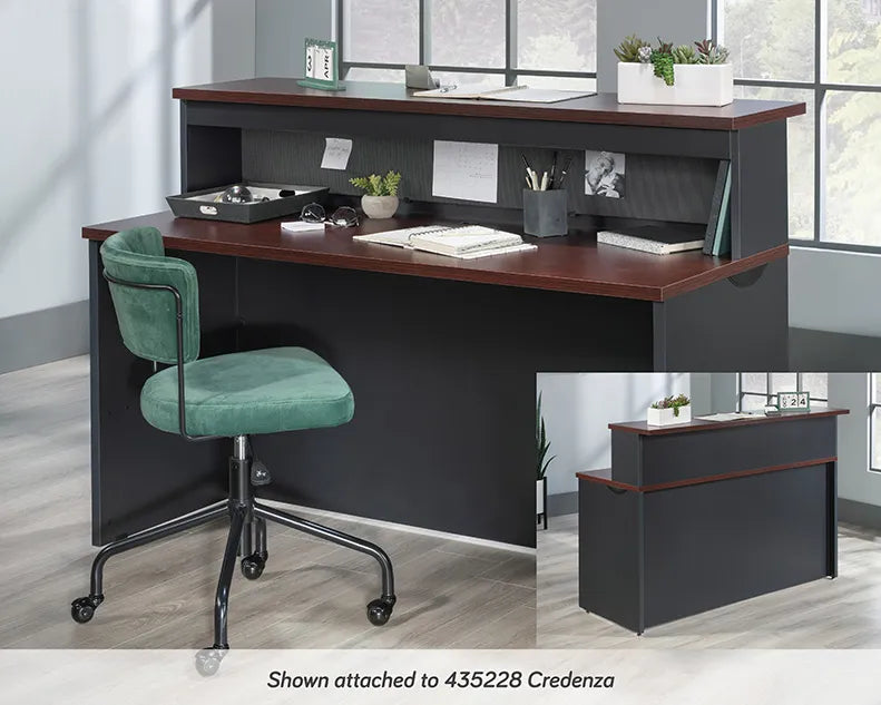 Reception Desk Hutch in Classic Cherry