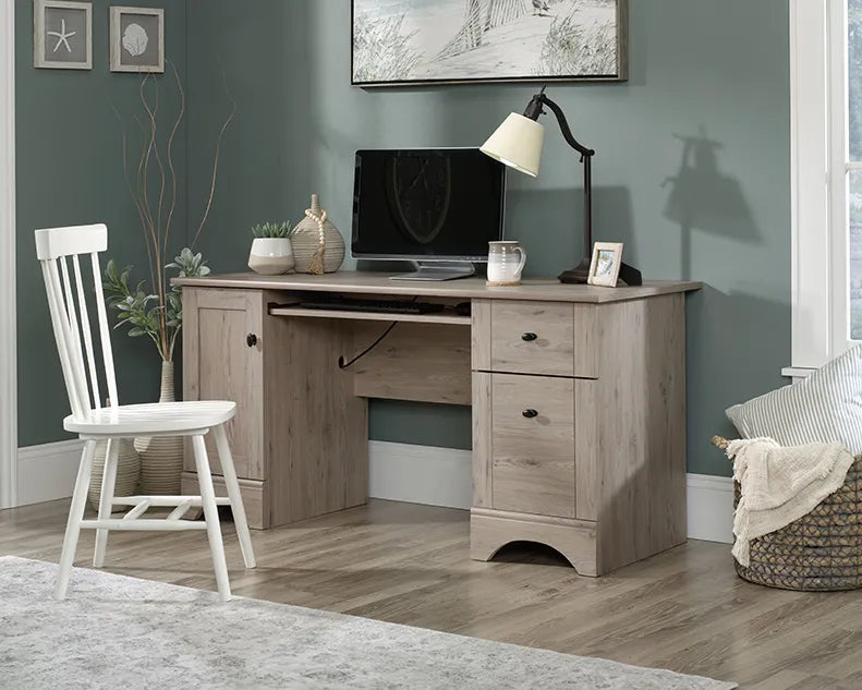 Wood Home Office Desk in Laurel Oak
