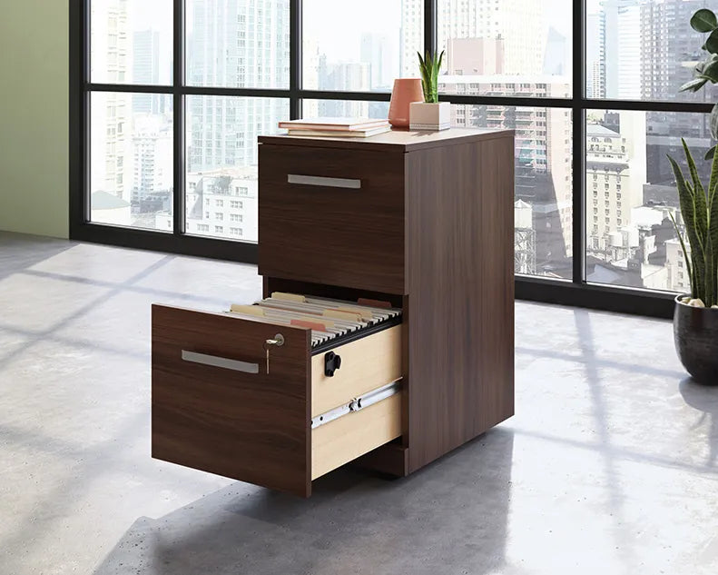 2-Drawer Mobile File Cabinet in Noble Elm