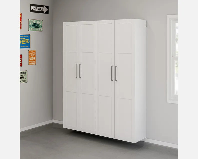 Set of 2 Wall-Mounted Shallow Cabinets & Doors