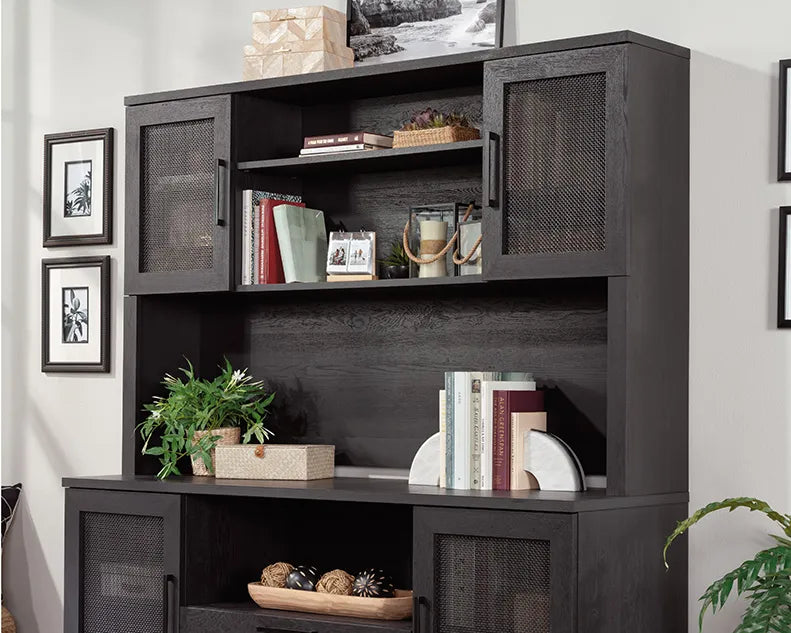 Hutch for Office Desk in Raven Oak