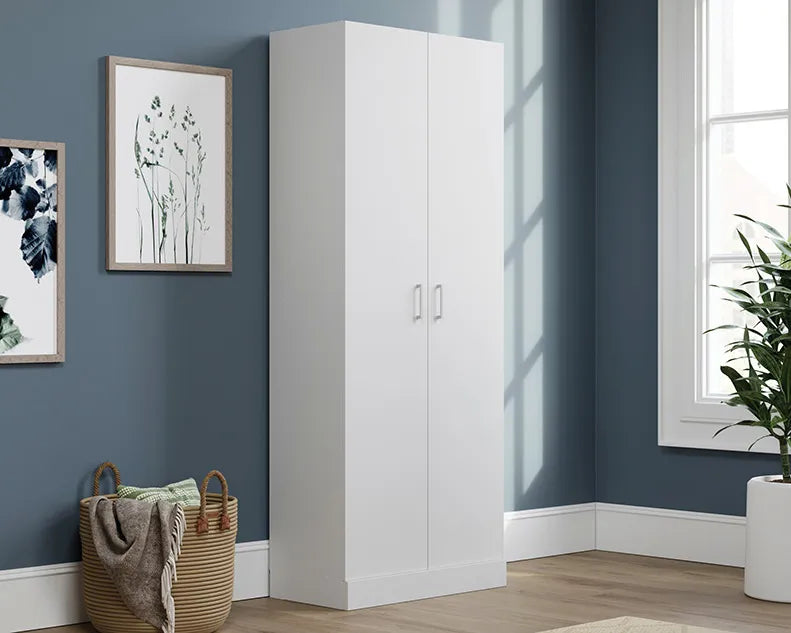 2-Door Contemporary Storage Cabinet in White
